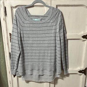 Maurices Heather Gray Striped Sweater
